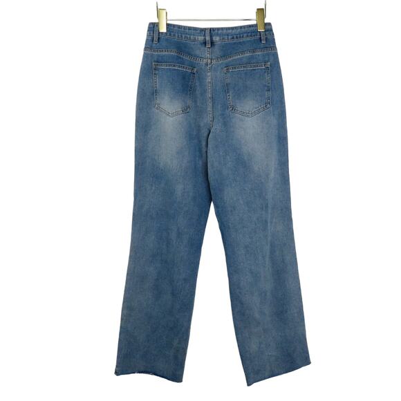 SHEIN High Rise Straight Leg Mom Jeans Ripped Size 28 - Picture 7 of 10